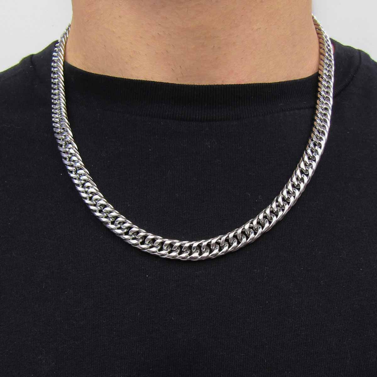 Cubano Chain Silver 9MM Αλυσίδα λαιμού από ανοξείδωτο ατσάλι 316L